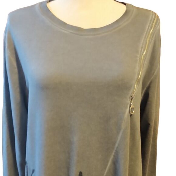 Tempo Paris gray cotton Keep The Wild In You long  tunic dress size M/L - Picture 4 of 7